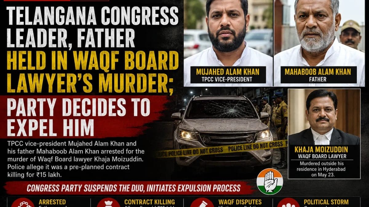 Telangana Congress Leader, Father Arrested in Waqf Lawyer Murder Case; Party Moves to Expel Them