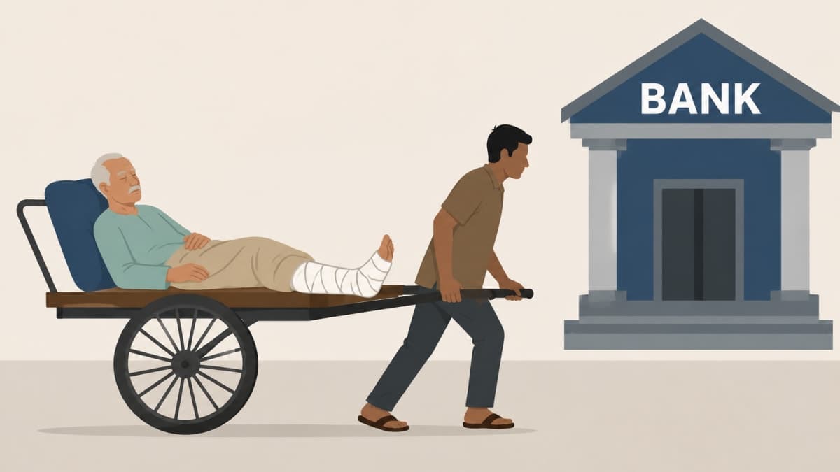 73-Year-Old With Fractured Hip Taken to Bank on Handcart for Pension Verification; Bank Issues Apology