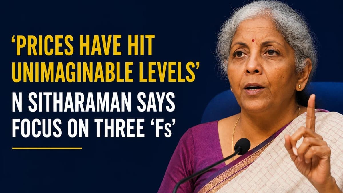 ‘Prices Have Hit Unimaginable Levels’: Nirmala Sitharaman Urges Focus on Three ‘Fs’