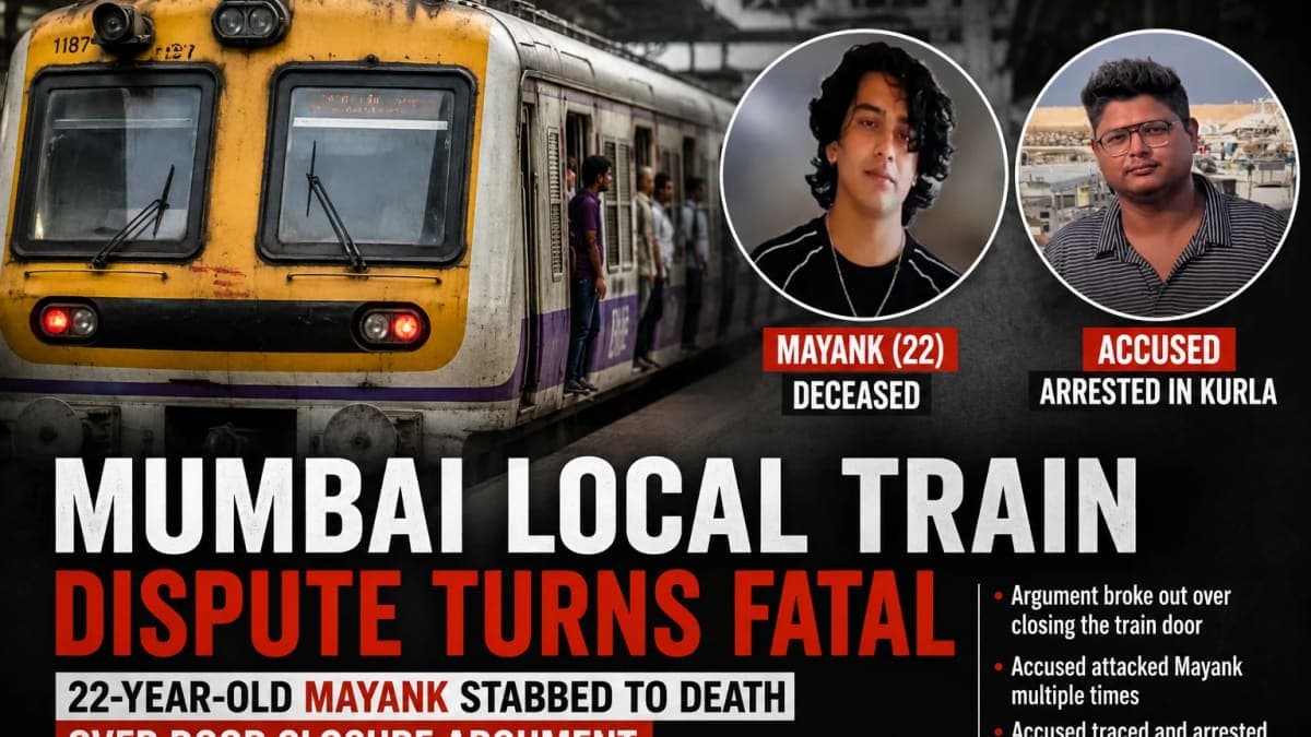 Mumbai Local Train Dispute Turns Fatal: 22-Year-Old Mayank Stabbed to Death Over Door Closure Argument