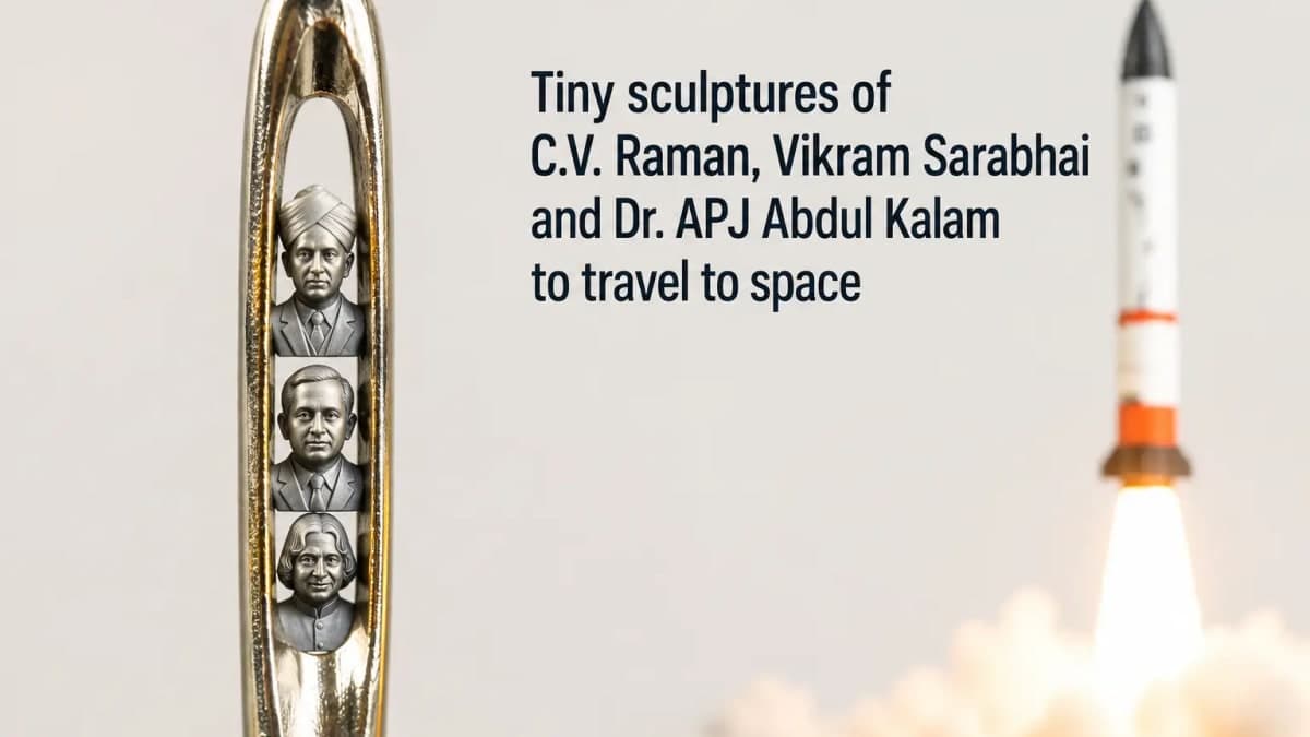 Indian Micro Artist's Tiny Tributes to C.V. Raman, Vikram Sarabhai and APJ Abdul Kalam Set for Historic Space Journey