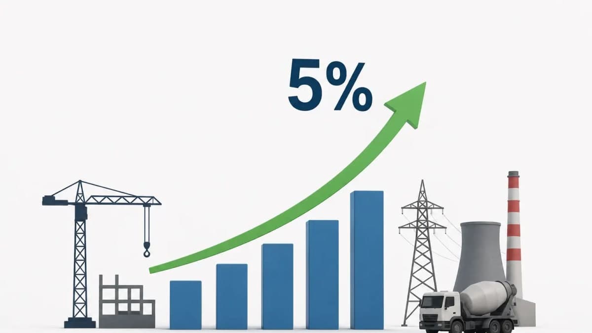 India's Core Infrastructure Output Climbs to Five-Month High of 5% in June