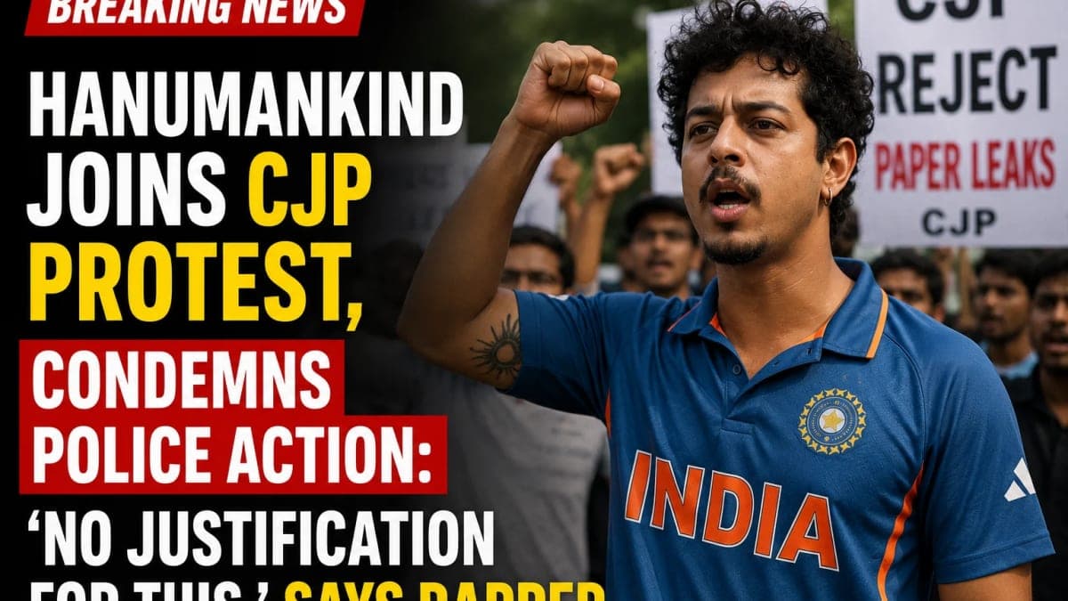 Hanumankind joins CJP protest, slams police action: ‘No justification for this’.