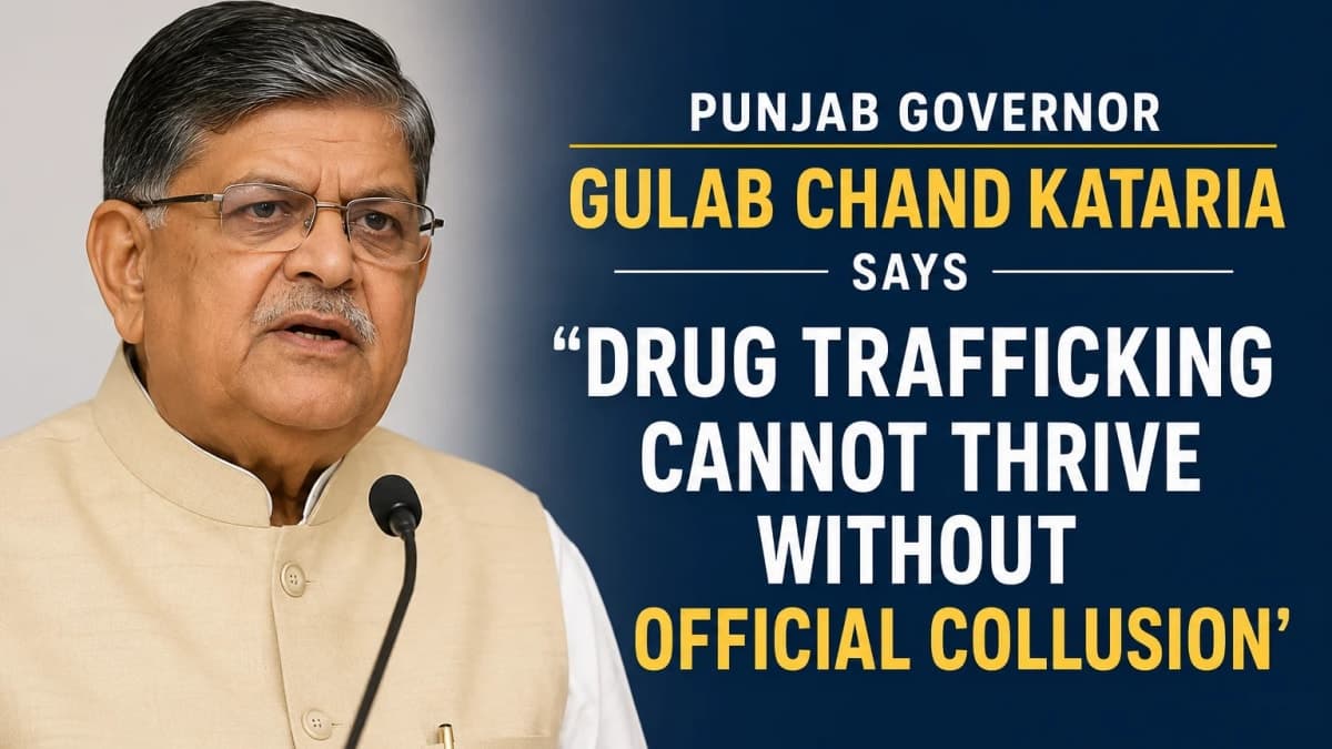 Punjab Governor Gulab Chand Kataria Says Drug Trafficking Cannot Thrive Without Official Collusion