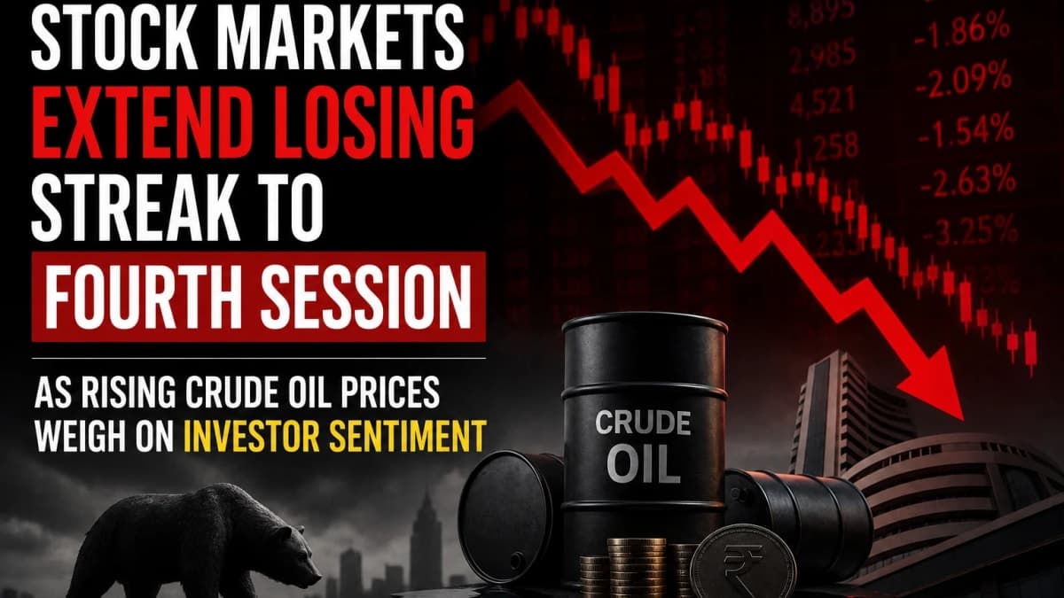 Stock Markets Extend Losing Streak to Fourth Session as Rising Crude Oil Prices Weigh on Investor Sentiment