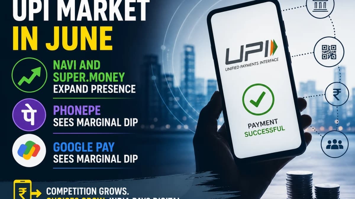 UPI Market in June: Navi and super.money Expand Presence as PhonePe and Google Pay See Marginal Dip