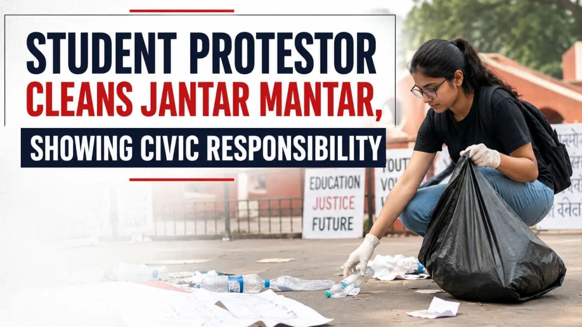 Delhi Creator’s ‘Safai Vlog’ Goes Viral After Protesters Clean Up Their Own Waste, Sparking Praise for Civic Responsibility