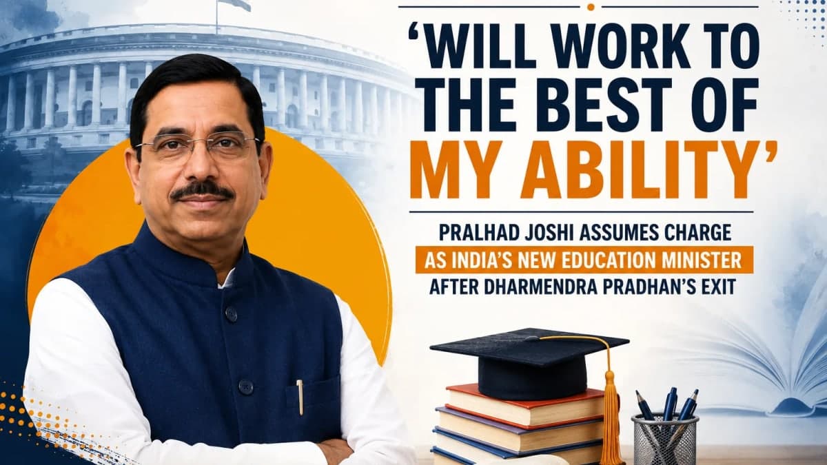 ‘Will Work to the Best of My Ability’: Pralhad Joshi Assumes Charge as India’s New Education Minister After Dharmendra Pradhan’s Exit