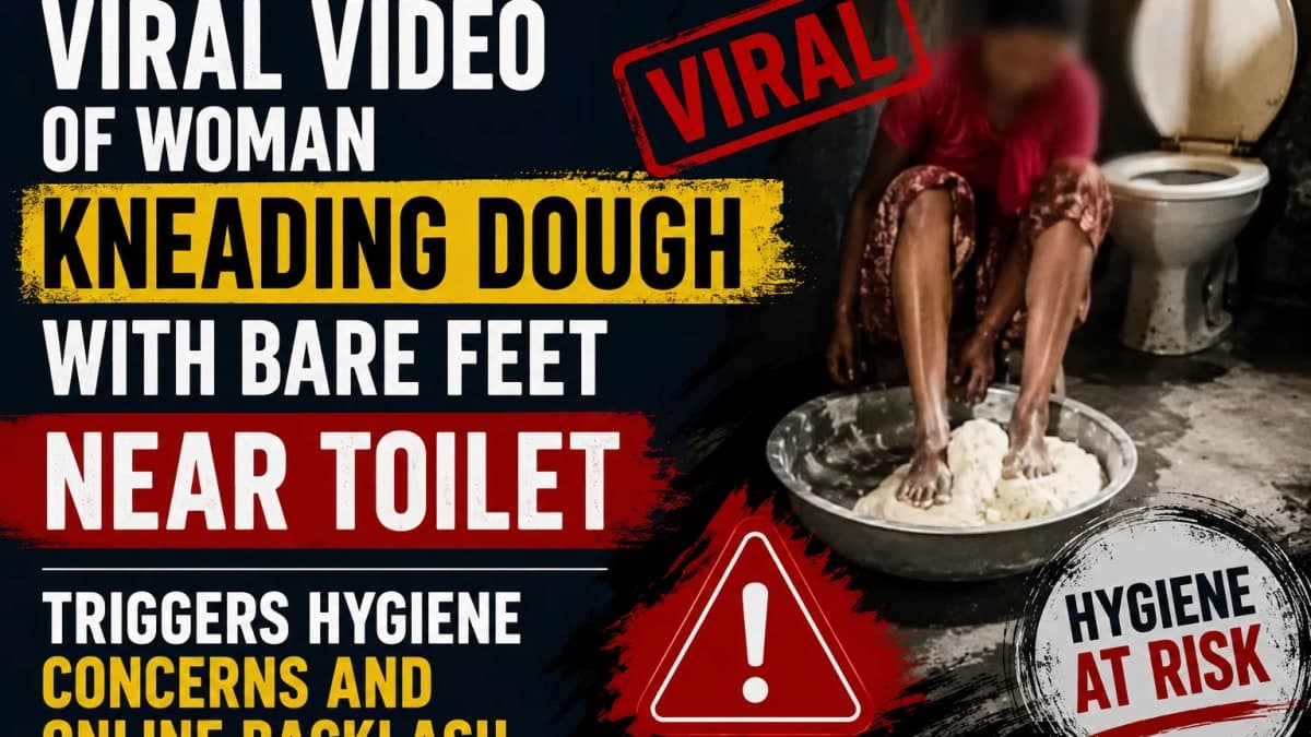 Viral Video of Woman Kneading Dough With Bare Feet Near Toilet Triggers Hygiene Concerns and Online Backlash