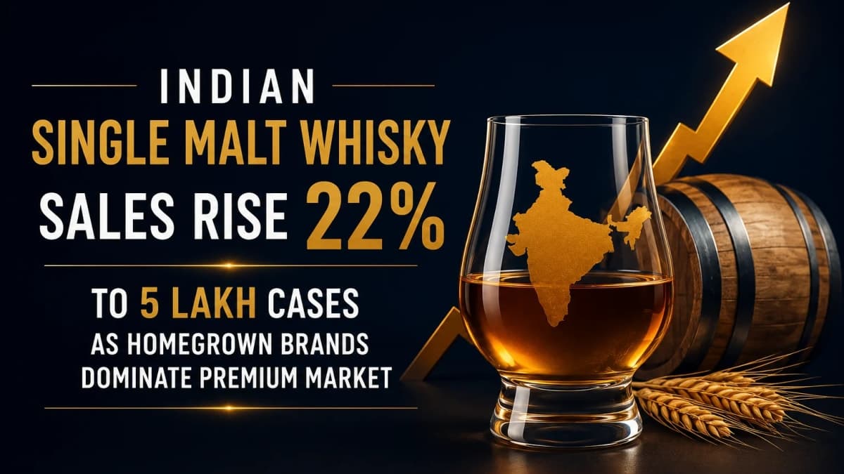 Indian Single Malt Whisky Sales Rise 22% to 5 Lakh Cases as Homegrown Brands Dominate Premium Market