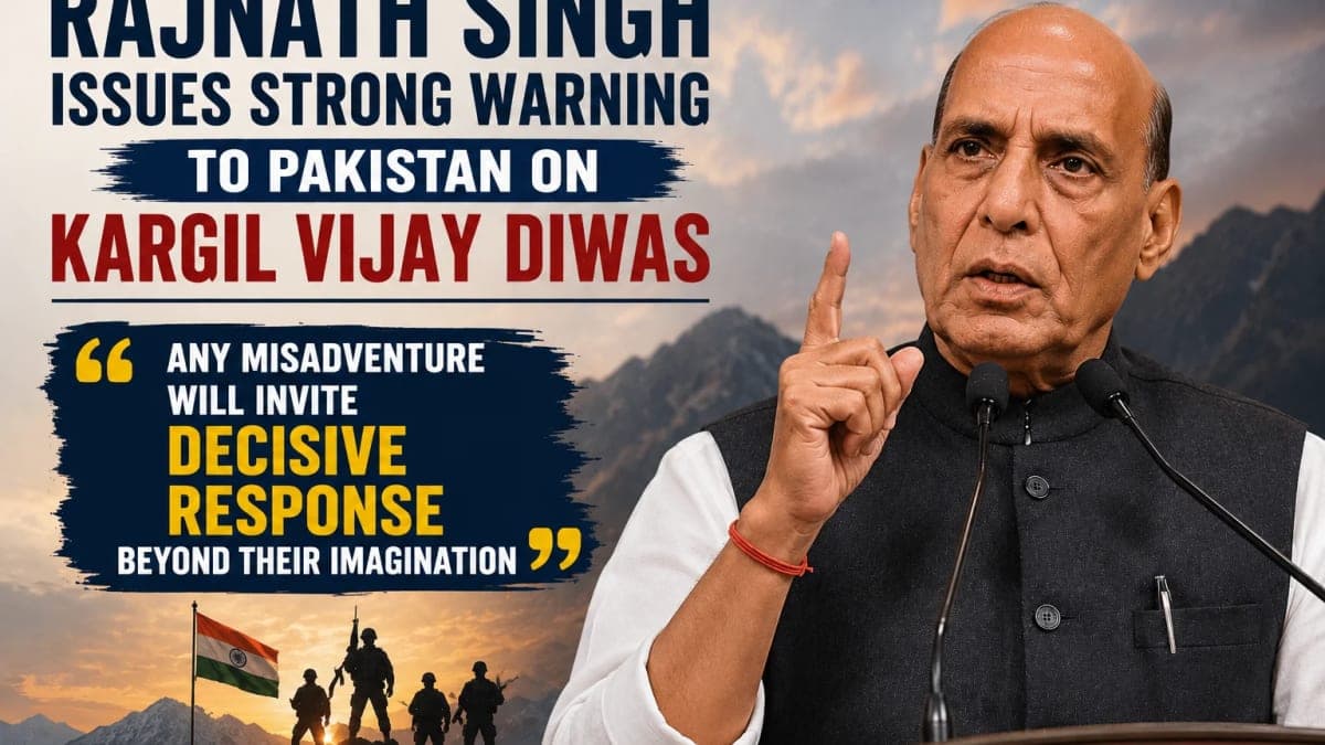 Rajnath Singh Issues Strong Warning to Pakistan on Kargil Vijay Diwas, Says Any Misadventure Will Invite Decisive Response