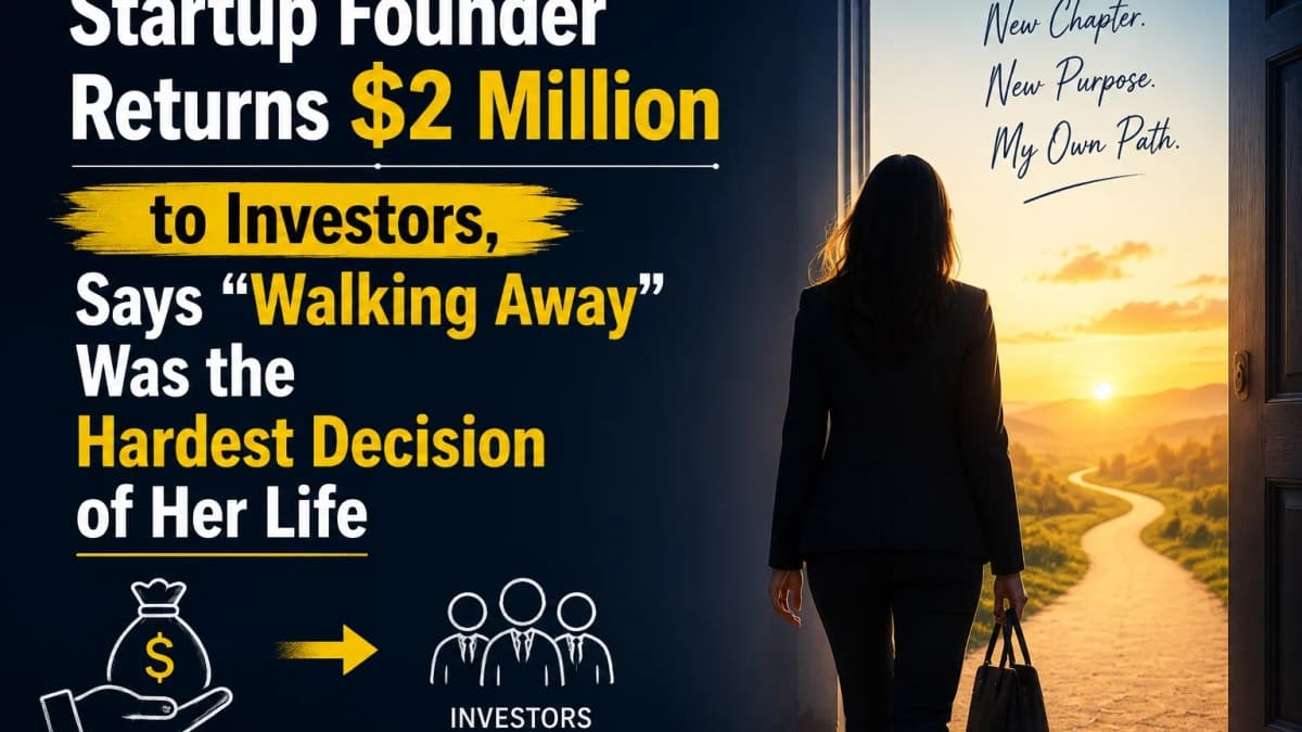 Startup Founder Returns $2 Million to Investors, Says Walking Away Was the Hardest Decision of Her Life