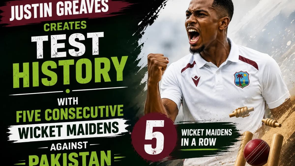 Justin Greaves Creates Test History With Five Consecutive Wicket Maidens Against Pakistan