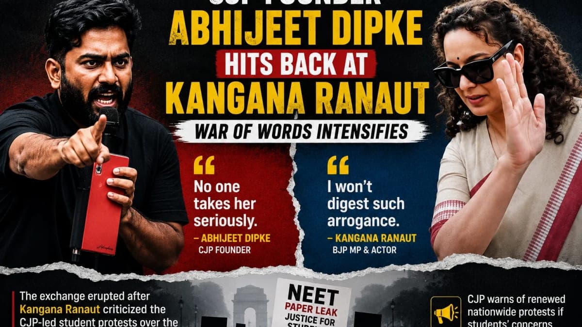 CJP Founder Abhijeet Dipke Escalates War of Words With Kangana Ranaut Amid Student Protest Row