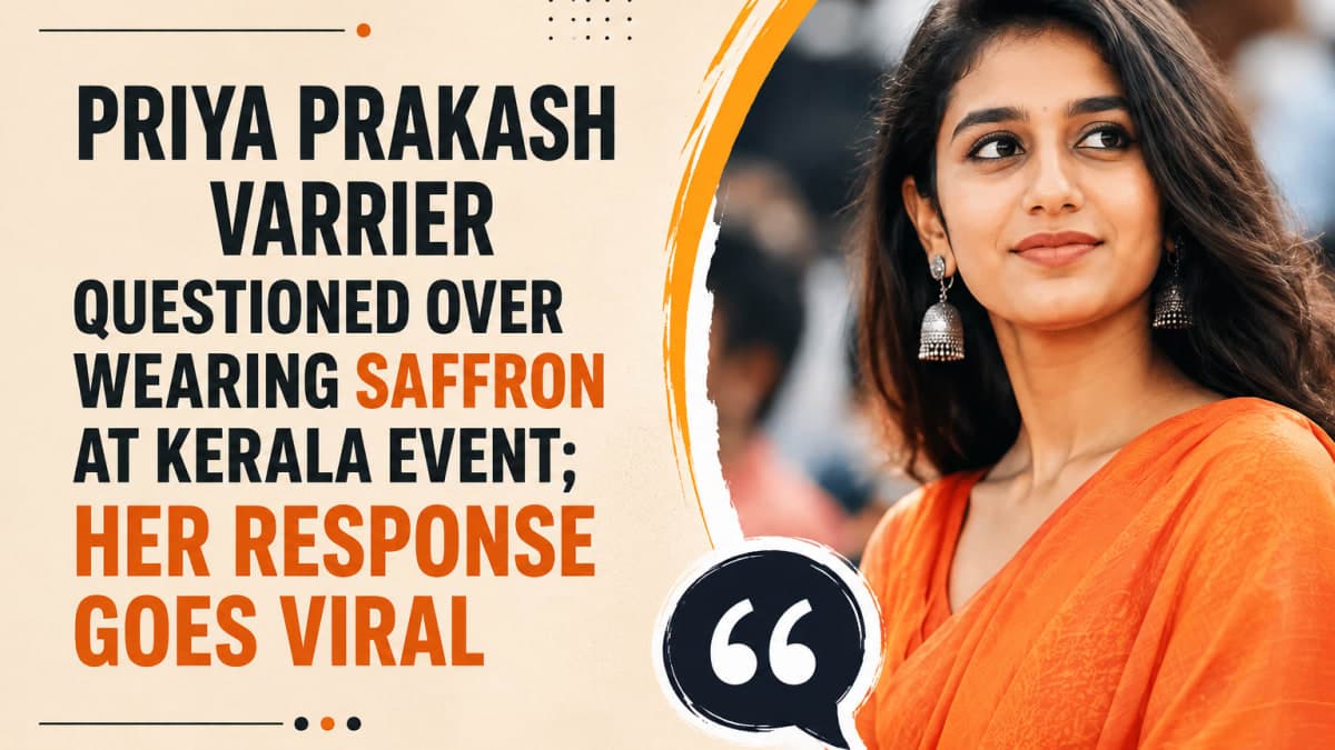 Priya Prakash Varrier Questioned Over Wearing Saffron at Kerala Event; Her Response Goes Viral