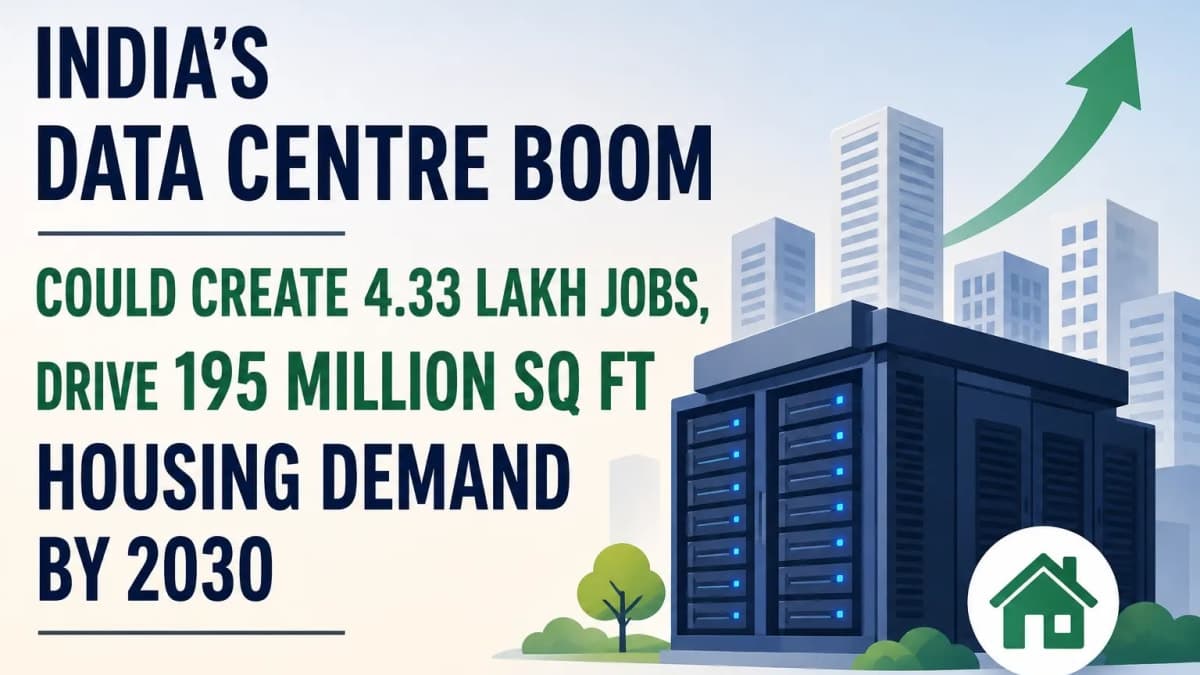 India’s Data Centre Boom Could Create 4.33 Lakh Jobs, Drive 195 Million Sq Ft Housing Demand by 2030