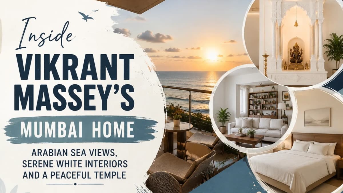 Inside Vikrant Massey’s Mumbai Home: Arabian Sea Views, Serene White Interiors and a Peaceful Temple