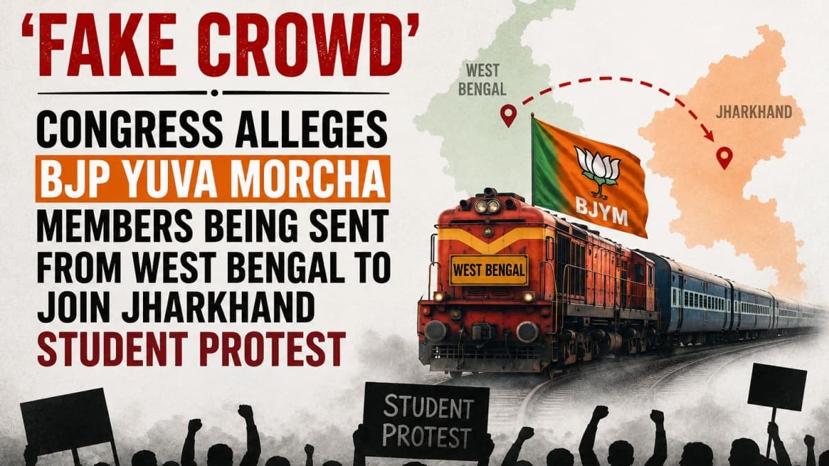 ‘Fake Crowd’: Congress Alleges BJP Yuva Morcha Members Being Sent From West Bengal to Join Jharkhand Student Protest