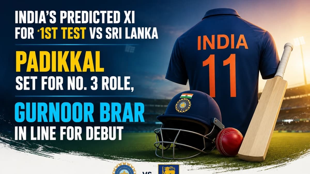 India’s Predicted XI for 1st Test vs Sri Lanka: Padikkal Set for No. 3 Role, Gurnoor Brar in Line for Debut
