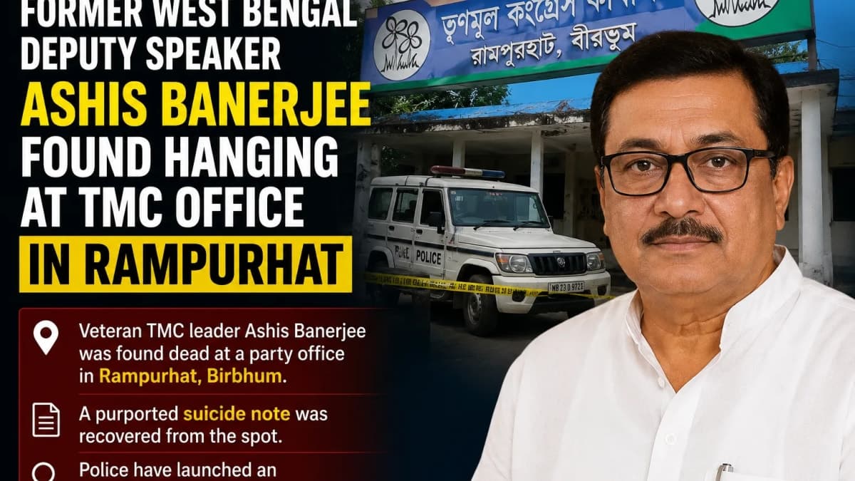 Former West Bengal Deputy Speaker Ashis Banerjee Found Dead at TMC Office in Rampurhat