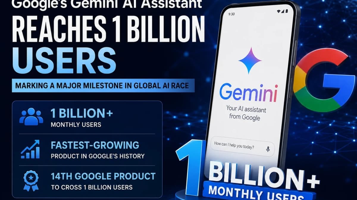 Google’s Gemini AI Assistant Crosses 1 Billion Monthly Users, Marking Major Milestone in Global AI Race
