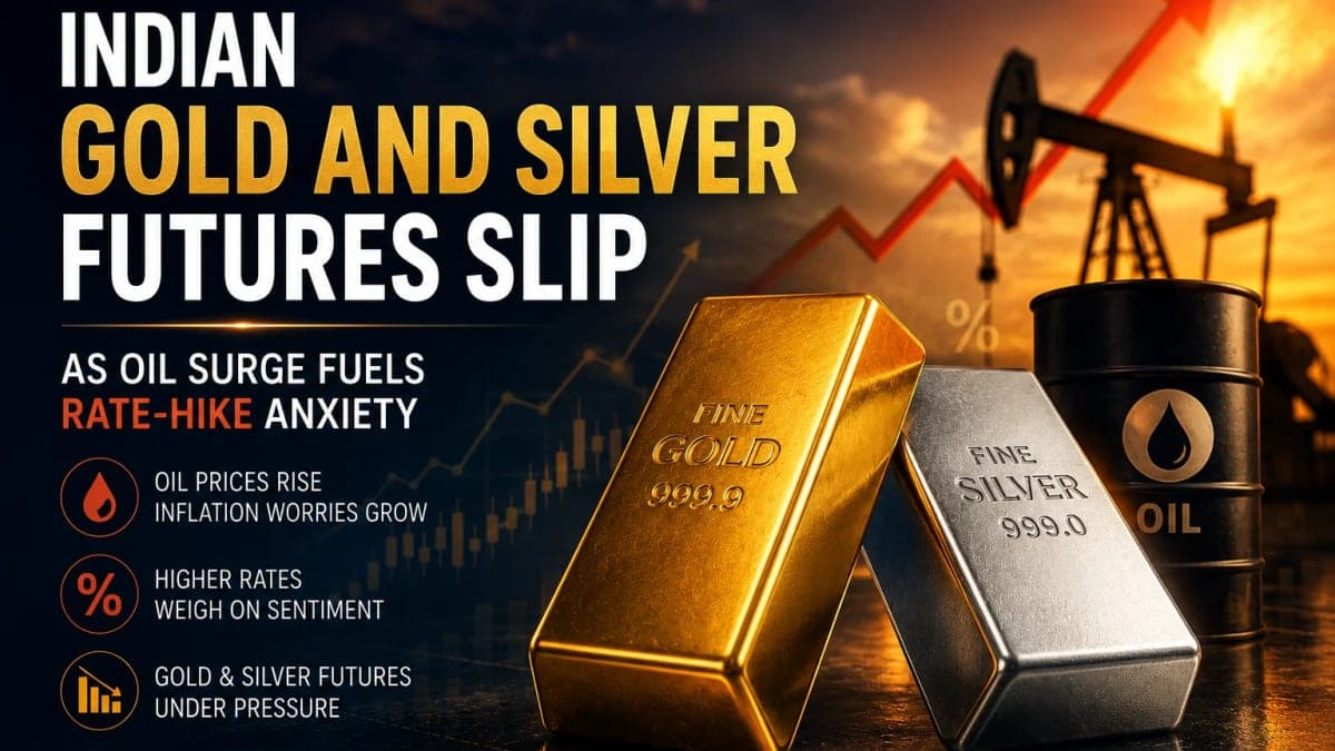 Indian gold and silver futures slip as oil surge fuels rate‑hike anxiety