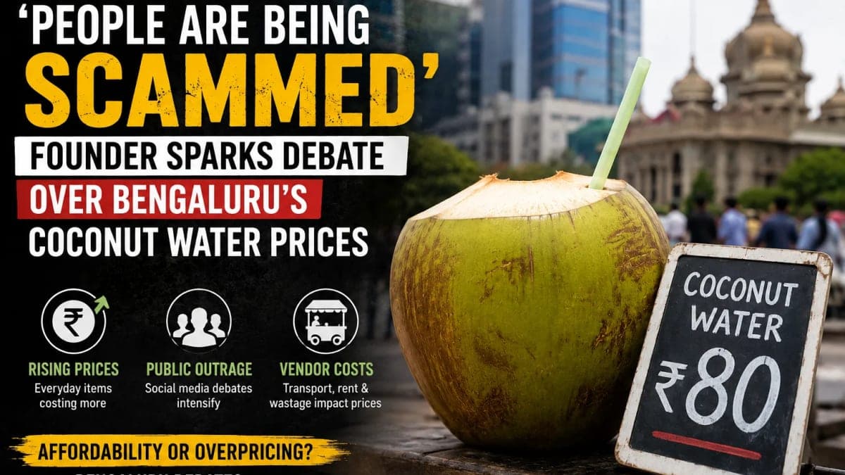 ‘People Are Being Scammed’: Founder Sparks Debate Over Bengaluru’s Coconut Water Prices