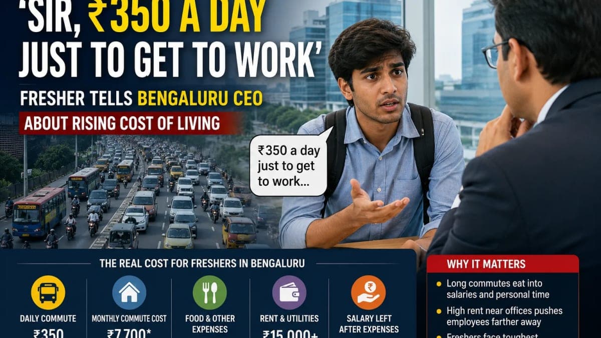 Bengaluru Cost of Living: Fresher Tells CEO, ‘₹350 a Day Just to Get to Work’ as Expenses Bite