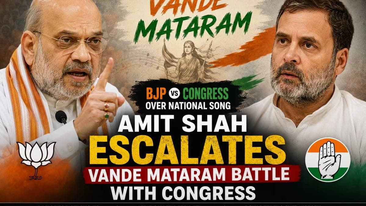 Amit Shah Escalates Vande Mataram Battle With Congress, Row Deepens Over Two-Stanza Stand