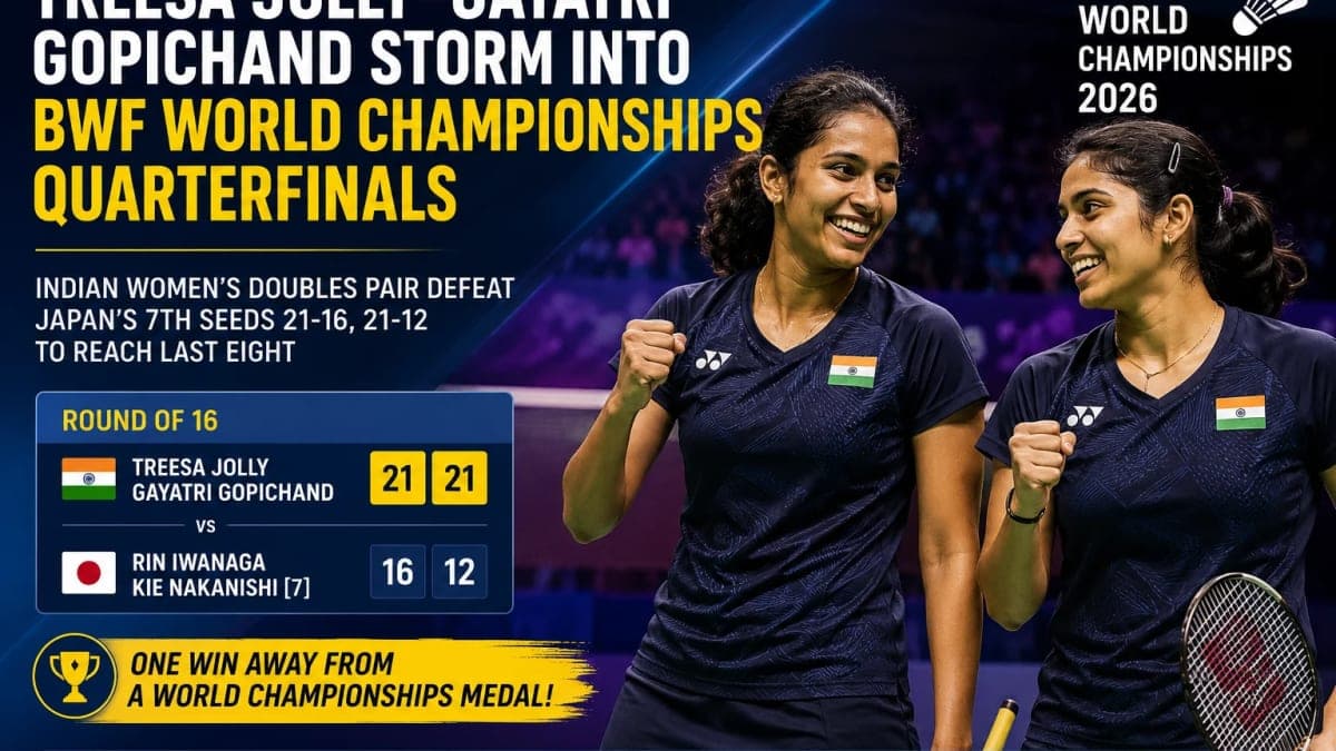 Treesa Jolly–Gayatri Gopichand Storm Into BWF World Championships Quarterfinals After Stunning Japanese Seeds