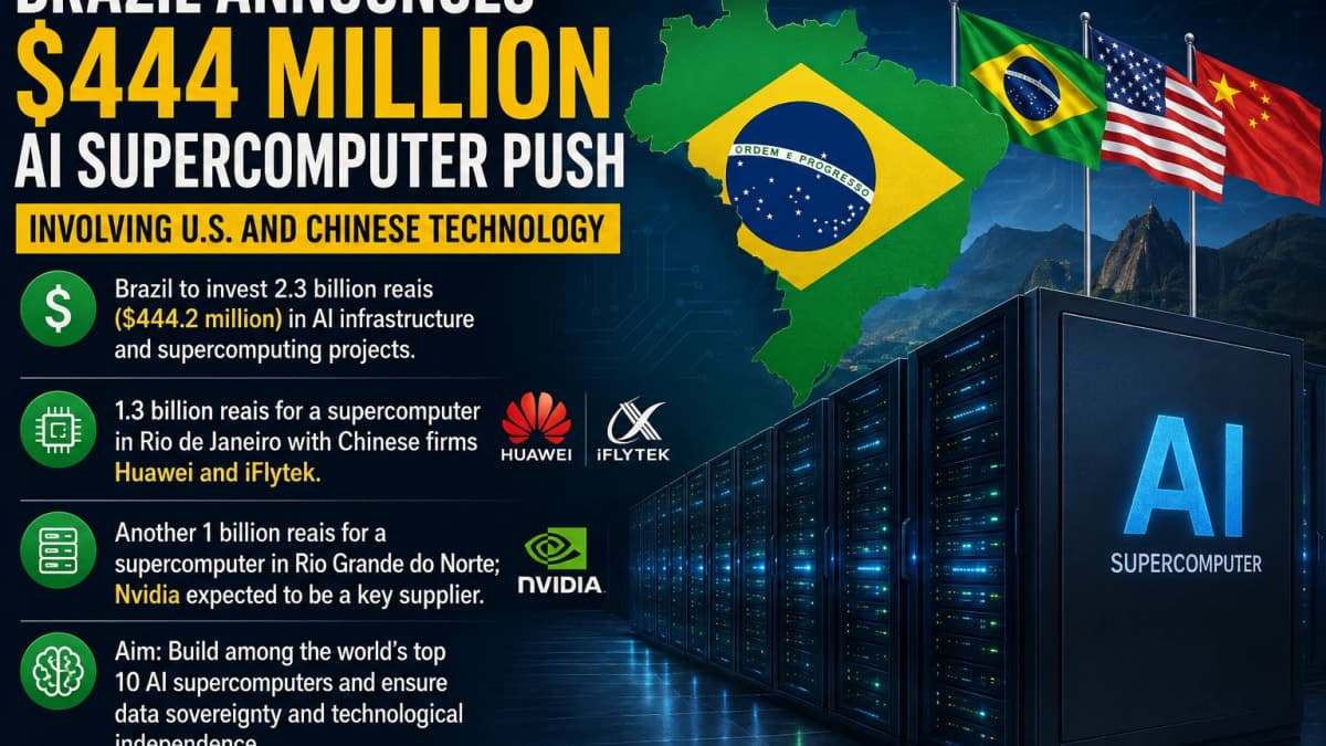 Brazil Unveils $444 Million AI Supercomputer Drive, Balancing U.S. and Chinese Technology