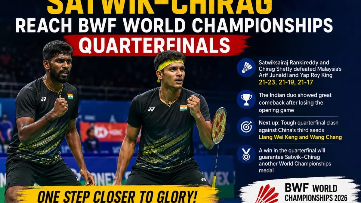 Satwik–Chirag Battle Past Malaysian Pair to Reach BWF World Championships 2026 Quarterfinals
