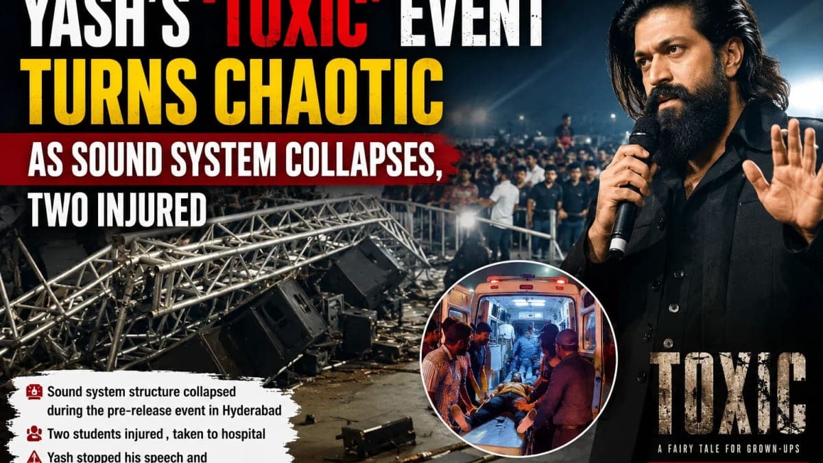 Yash’s ‘Toxic’ Event Turns Chaotic as Sound System Collapses During Hyderabad Gathering