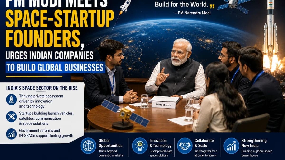 PM Modi Meets Space-Startup Founders, Calls on Indian Companies to Build Global Businesses
