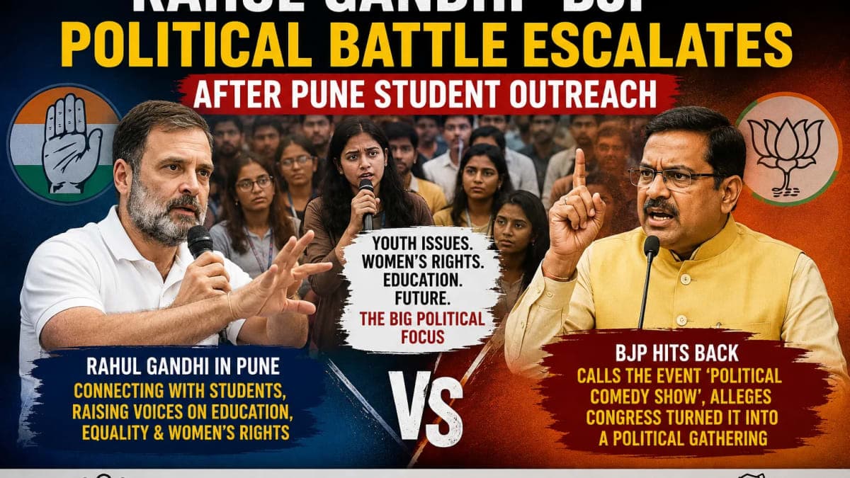 Rahul Gandhi–BJP Political Battle Escalates After Pune Student Outreach