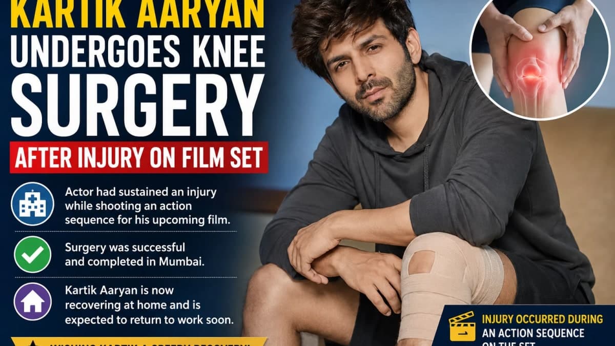 Kartik Aaryan Undergoes Successful Knee Surgery After Film Set Injury, Begins Recovery at Home
