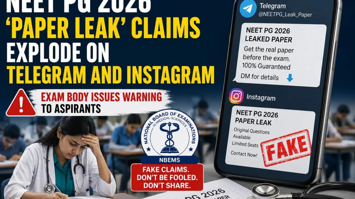 NEET PG 2026 ‘Paper Leak’ Claims Explode on Telegram and Instagram — NBEMS Has a Warning for Students