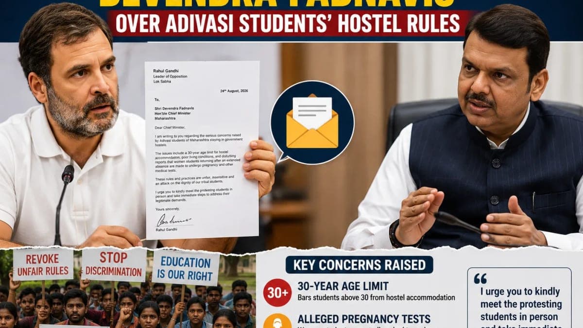 Adivasi Students on Hunger Strike: Rahul Gandhi Urges Fadnavis to Act on Hostel Rules