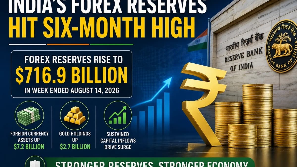 India’s Forex Reserves Jump Nearly $10 Billion to Six-Month High of $716.9 Billion