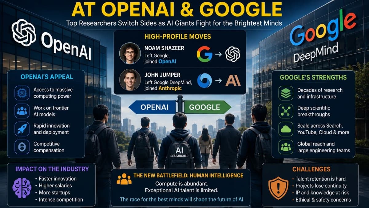 OpenAI vs Google: AI Talent War Explodes as Top Researchers Switch Sides