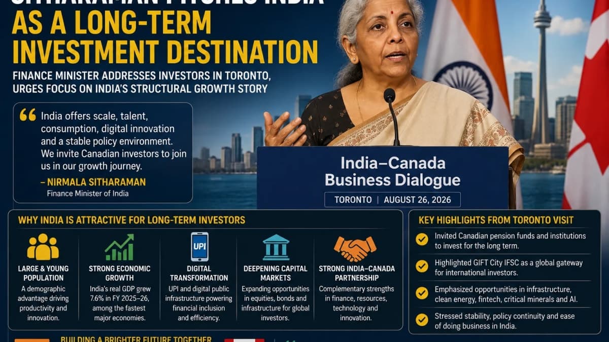 Sitharaman Makes Big India Pitch in Canada: Why She Wants Investors to Think Long Term