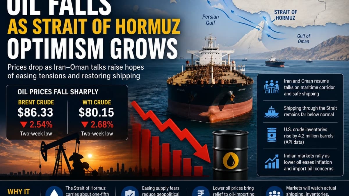 Oil Prices Tumble as Strait of Hormuz Reopening Hopes Ease Global Supply Fears