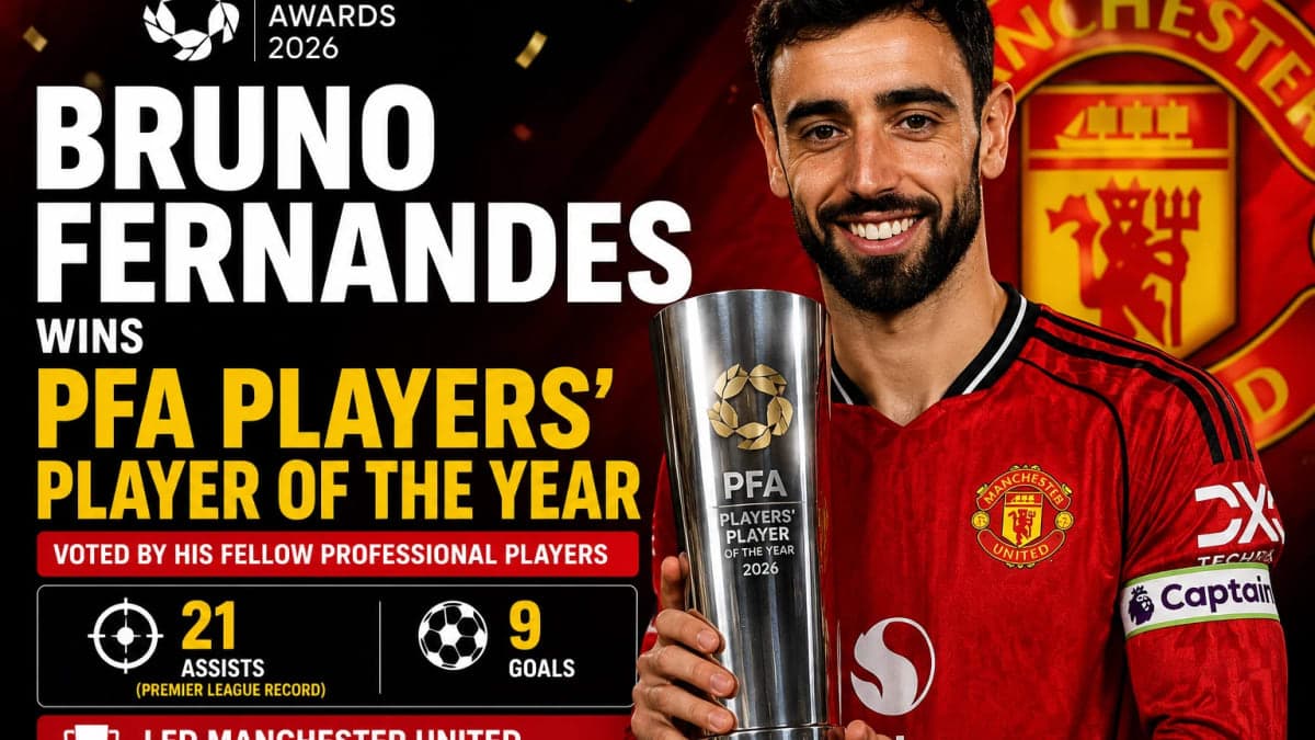 Bruno Fernandes Wins PFA Players’ Player of the Year After Record 21-Assist Season