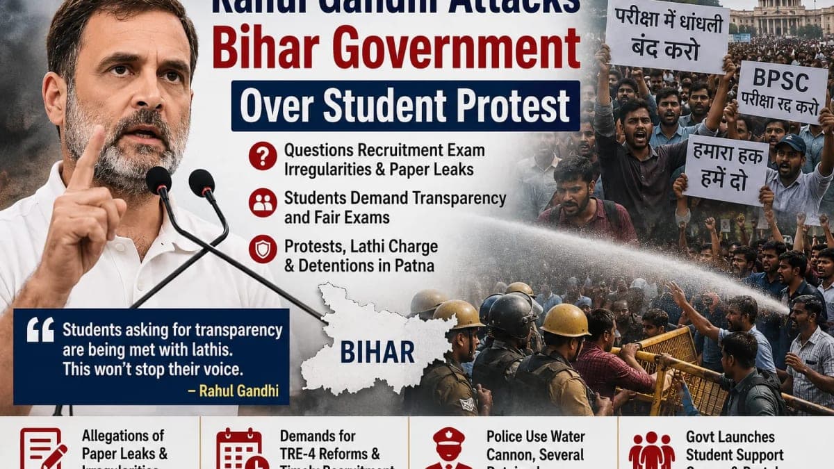 Rahul Gandhi Attacks Bihar Government Over Student Protests, Questions BPSC Exams and Police Action