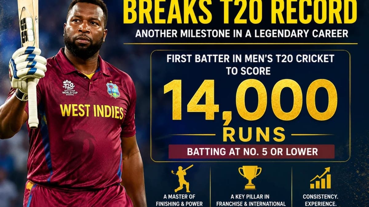 Kieron Pollard Creates T20 History, Becomes First Batter to Reach 14,000 Runs at No. 5 or Lower