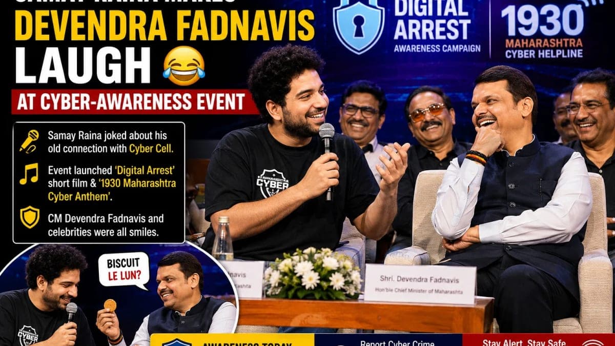 Samay Raina’s Cyber Cell Joke Leaves Devendra Fadnavis Laughing at Mumbai Event