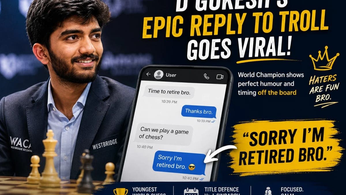 “Sorry I’m Retired Bro”: D Gukesh’s Savage Reply to Online Troll Goes Viral