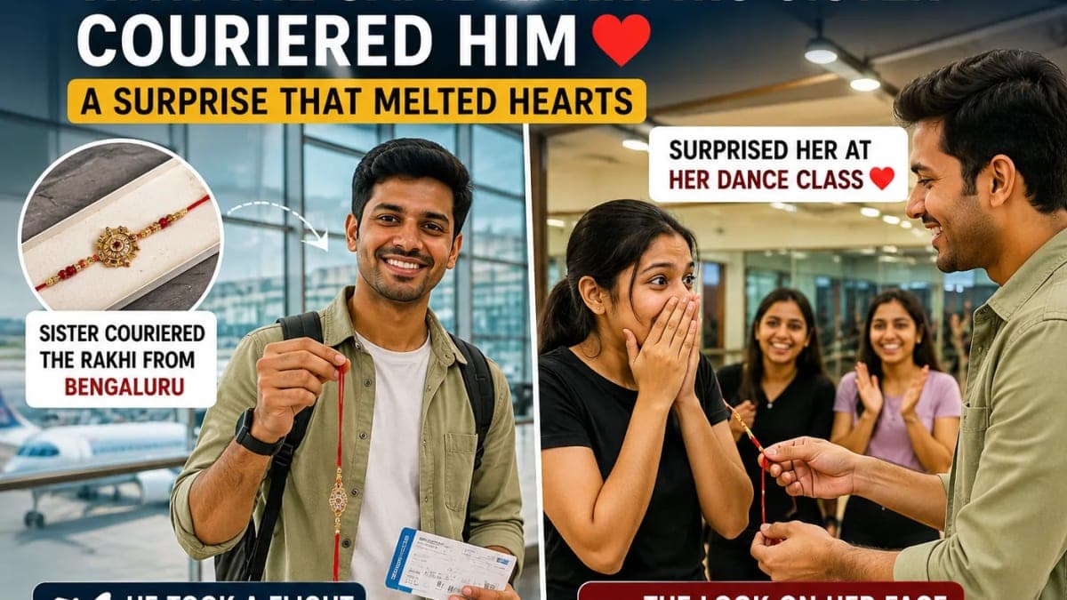 Indian Man Flies to Bengaluru With the Same Rakhi His Sister Couriered Him, Her Reaction Wins Hearts