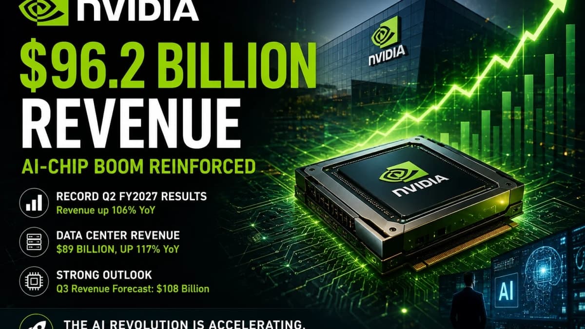 Nvidia’s $96.2 Billion Quarter Reinforces AI-Chip Boom as Demand Surges