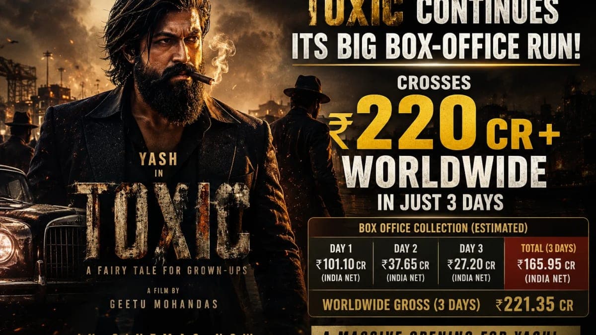 Yash’s ‘Toxic’ Continues Big Box-Office Run, Crosses ₹220 Crore Worldwide in Just 3 Days